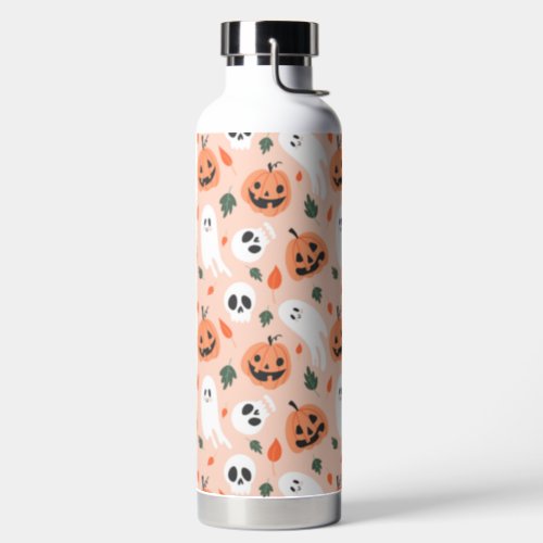 Cute Jack_O_Lantern  Ghost Pattern Water Bottle