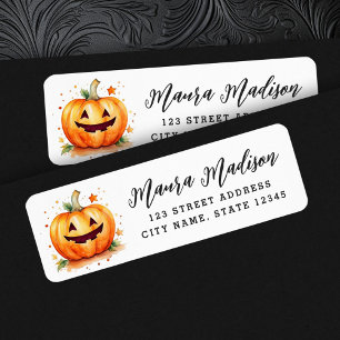 Cute Jack o lantern Halloween return address Label