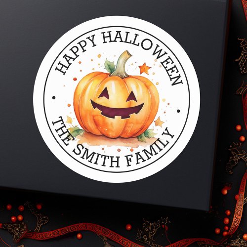 Cute Jack_o_lantern Happy Halloween Classic Round Sticker