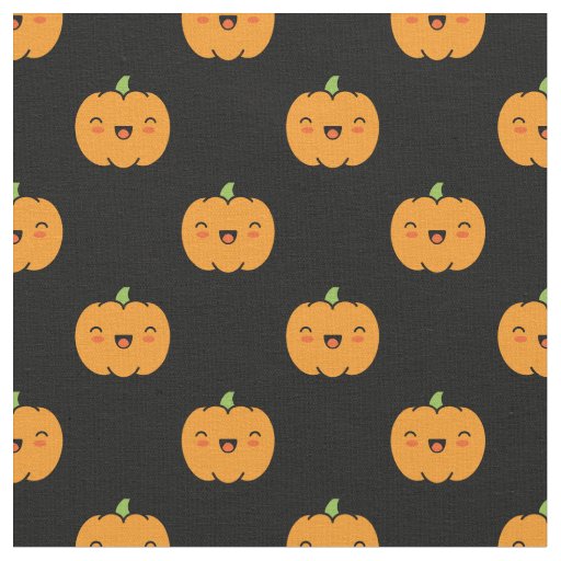 Cute Jack-O-Lantern Pumpkin Pattern Fabric