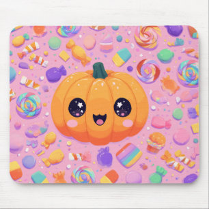 Cute Jack-o-Lantern with Candy - Mousepad