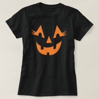 Cute Jack-O-Lantern with Lashes Orange Halloween T-Shirt