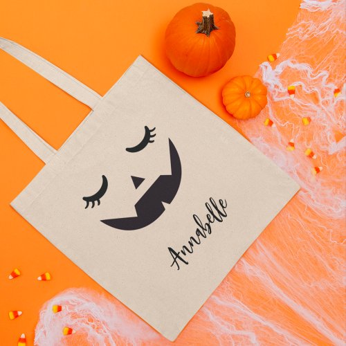 Cute Jack OLantern Face Halloween Trick or Treat Tote Bag