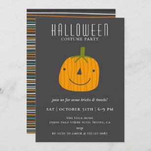 Cute Jack O'lantern Halloween Party Invitation