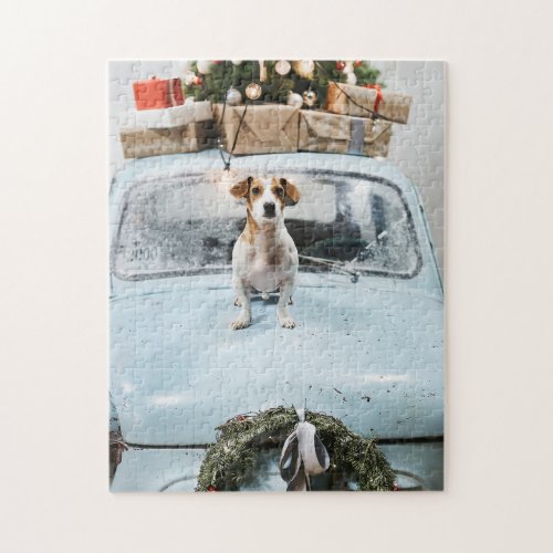 Cute Jack Russel at Christmas Jigsaw Puzzle