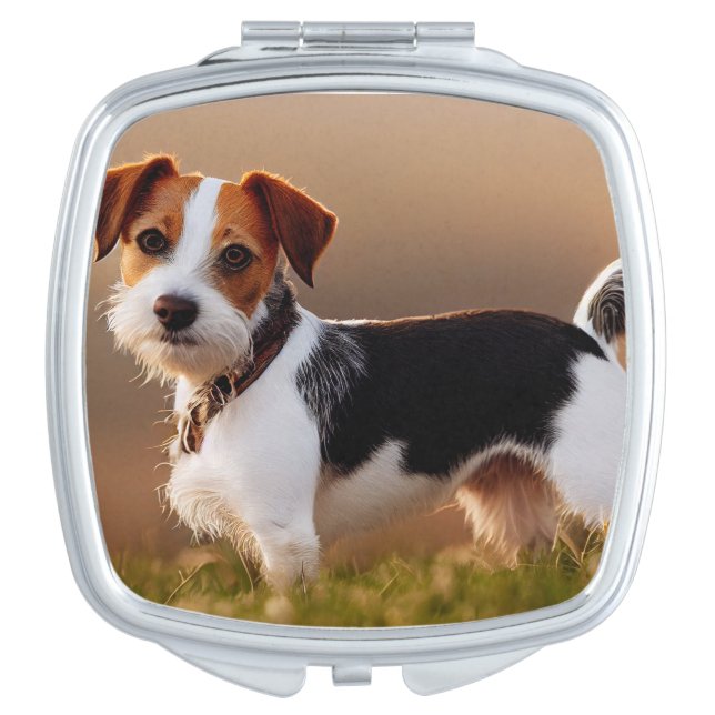 Cute Jack Russel Terrier Dog Photograph Compact Mirror (Front)