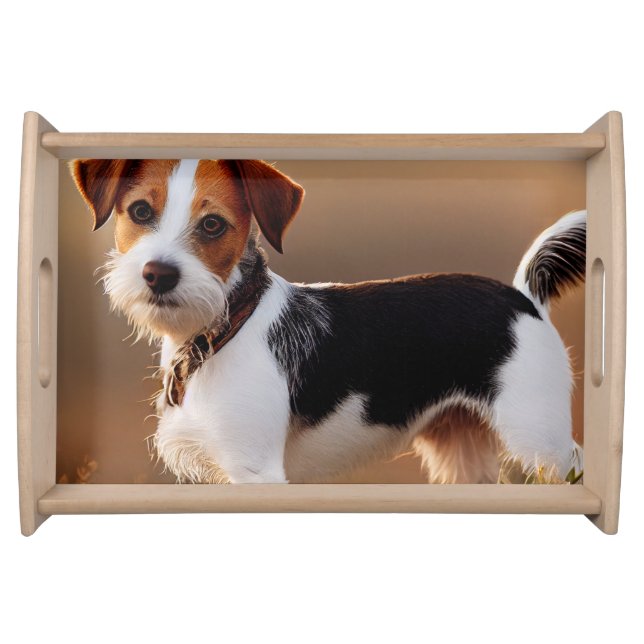 Cute Jack Russel Terrier Dog Photograph Serving Tray (Front)