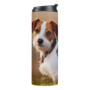 Cute Jack Russel Terrier Dog Photograph Thermal Tumbler