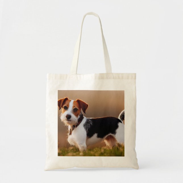 Cute Jack Russel Terrier Dog Photograph Tote Bag (Front)