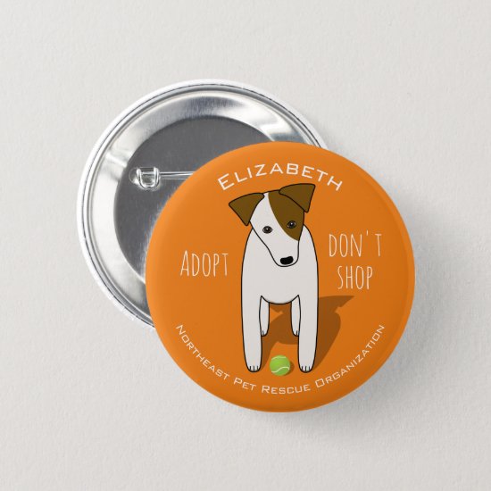 cute Jack Russell choose rescue adopt don't shop Button