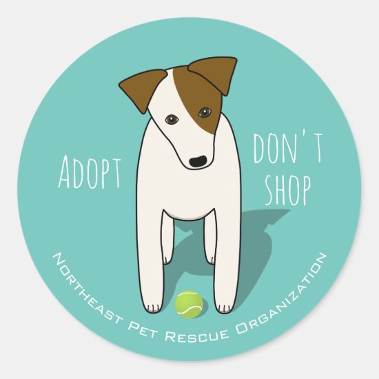 cute Jack Russell choose rescue adopt don't shop Classic Round Sticker