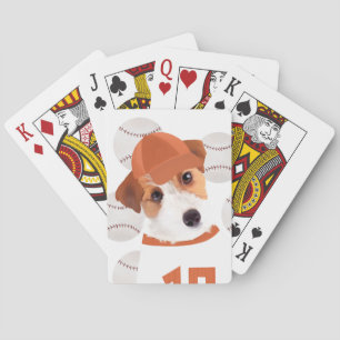 Cute Jack Russell Dog Baseball Jersey and Balls Poker Cards