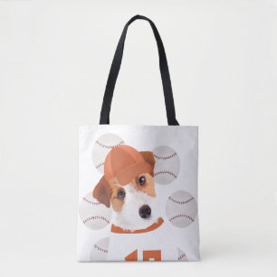 Cute Jack Russell Dog Baseball Jersey and Balls  Tote Bag