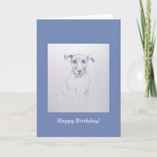 Cute Jack Russell Dog pencil drawing Card