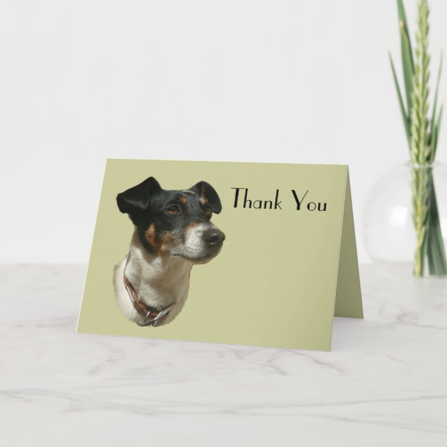 Cute Jack Russell Dog Thank You Card (Front)