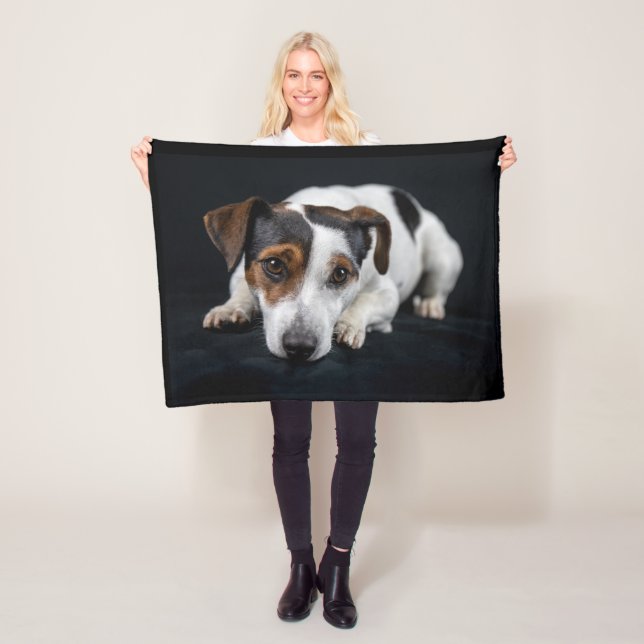 Cute Jack Russell Fleece Blanket (In Situ)