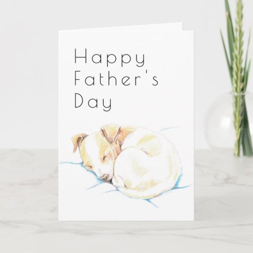 Cute Jack Russell Puppy Deco Fathers Day Card