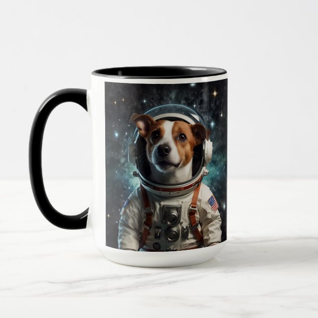 Cute Jack Russell Terrier Astronaut  Mug (Left)