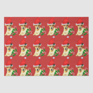 Cute Jack Russell Terrier Christmas Tissue Paper
