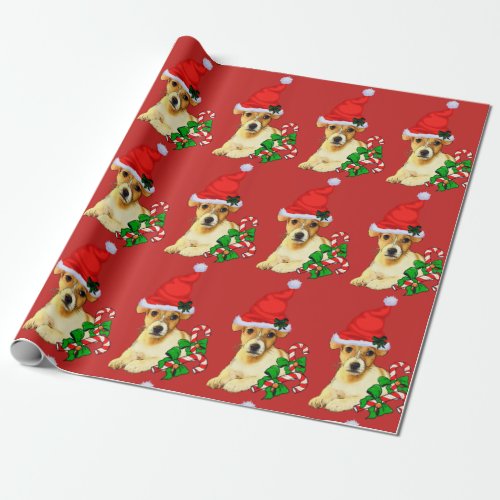 Cute Jack Russell Terrier Christmas Wrapping Paper