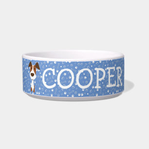 Cute Jack Russell Terrier Dog Customizable Name Bo Bowl