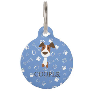 Cute Jack Russell Terrier Dog Customizable Name Pe Pet ID Tag