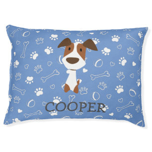 Cute Jack Russell Terrier Dog Customizable Name Pet Bed