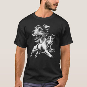 Cute Jack Russell Terrier Dog in Chic Drawing Styl T-Shirt