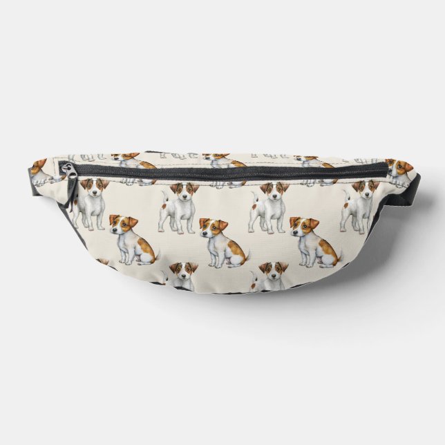 Cute Jack Russell Terrier Dog Pattern Fanny Pack (Lay Down)