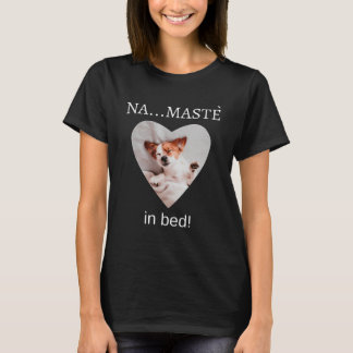 Cute Jack Russell Terrier Namaste in Bed Heart  T-Shirt