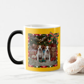 Cute Jack Russell Terrier Puppies and Christmas ♡ Color Morph Mug