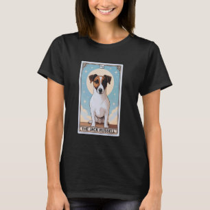 Cute Jack Russell Terrier Tarot Card Moon Men Wome T-Shirt