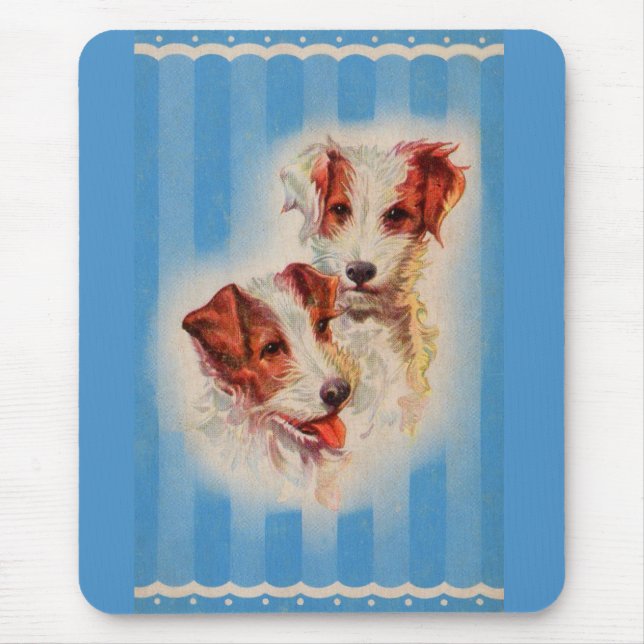 CUTE Jack Russell terriers illustration Mouse Pad (Front)