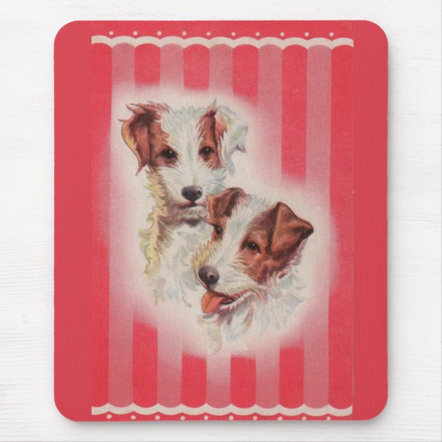 CUTE Jack Russell terriers illustration Mouse Pad (Front)