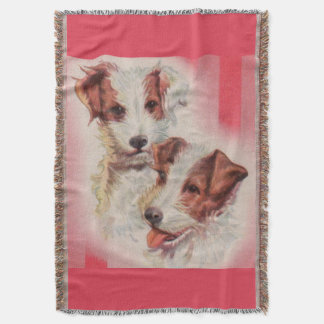 CUTE Jack Russell terriers illustration Throw Blanket