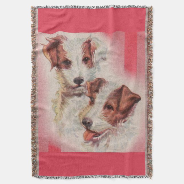 CUTE Jack Russell terriers illustration Throw Blanket (Front Vertical)