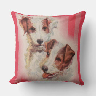 CUTE Jack Russell terriers illustration Throw Pillow