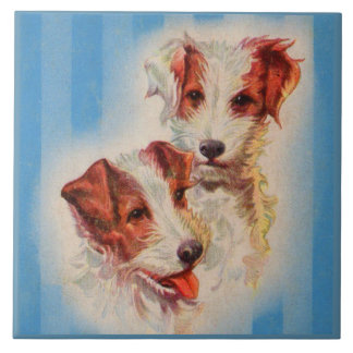 CUTE Jack Russell terriers illustration Tile