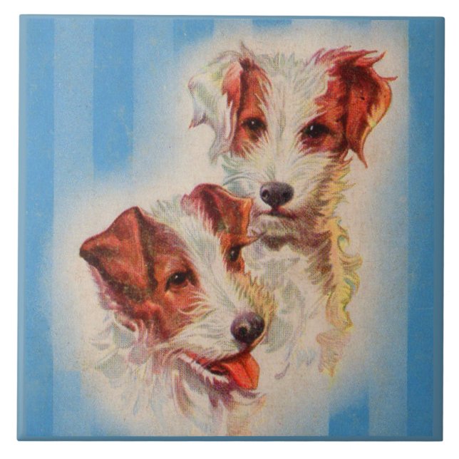 CUTE Jack Russell terriers illustration Tile (Front)