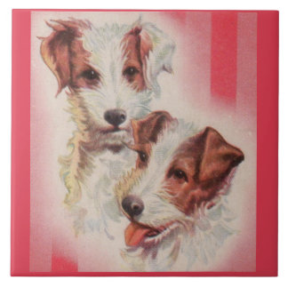 CUTE Jack Russell terriers illustration Tile