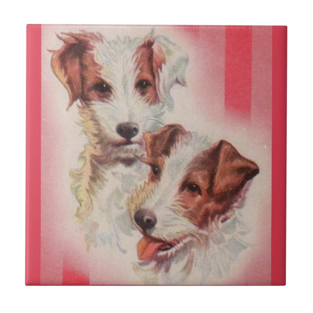 CUTE Jack Russell terriers illustration Tile (Front)