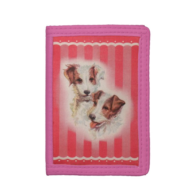 CUTE Jack Russell terriers illustration Trifold Wallet (Front Vertical)