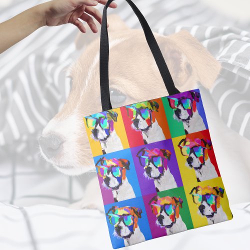 Cute Jack Russell Terriers in pop art style Tote Bag