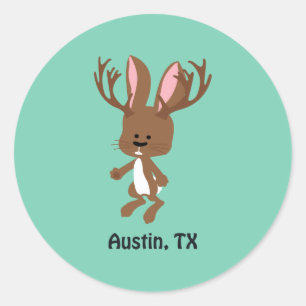 Cute Jackalope - Austin, Texas Classic Round Sticker