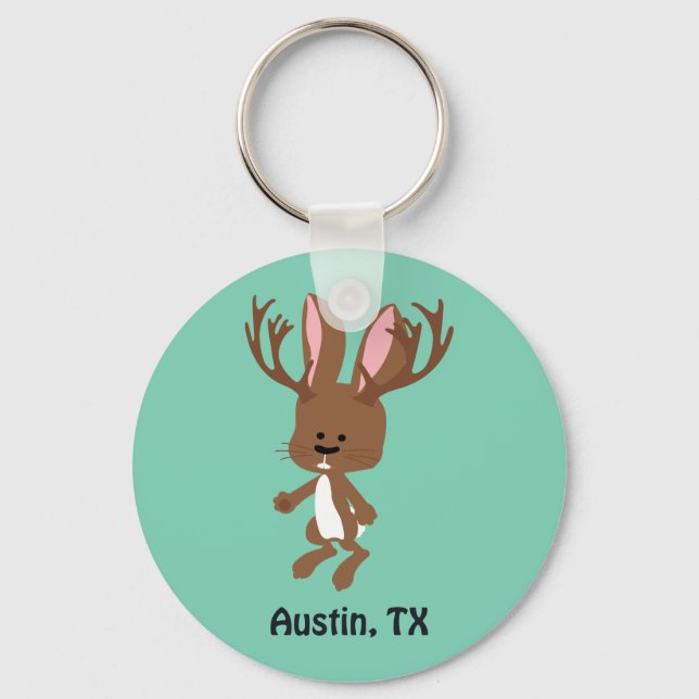 Cute Jackalope - Austin, Texas Keychain (Front)