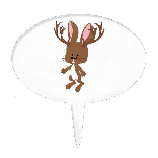 Cute Jackalope Cake Topper (Front)