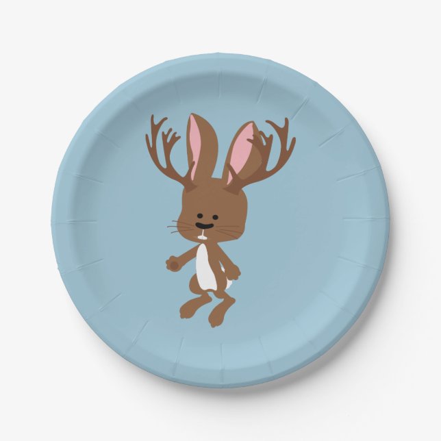 Cute Jackalope Paper Plates (Front)