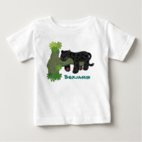 Cute jaguar black panther cat cartoon illustration