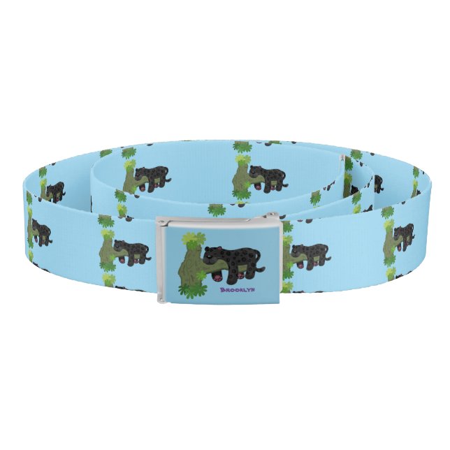 Cute jaguar black panther cat cartoon illustration belt (Coil)