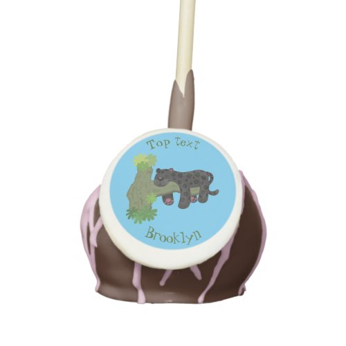 Cute jaguar black panther cat cartoon illustration cake pops